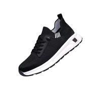 Chaussures de sport pour homme - En maille respirante - Légères - Couleur unie - Semelle souple - Slip On - Amortissement - Baskets d'extérieur - Course - Entraînement - Jogging - Avec lacets