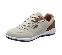 Chaussures de Sport pour Homme Lacets de Course Baskets Respirantes Casual Gym Multisports Running Shoes Running Sneakers de Marche Course Sportwear de Tennis Confortables et Légères (Beige, 47)