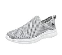Chaussures De Sport pour Homme - Semelle Plate - Chaussures De Course - sans Lacets - en Maille - Légères - Respirantes - Antidérapantes - Couleur Unie - pour Le Jogging - Chaussure Gris 47