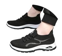 Chaussures de sport pour homme - Semelle souple - Avec lacets - Chaussures de jogging orthopédiques - Chaussures de course légères - Respirantes - Robustes et antidérapantes - Chaussures d'extérieur
