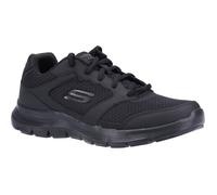 Skechers Homme Flex Advantage 3.0 Baskets Tendance, Black Leather Mesh PU Black Trim, 44 EU