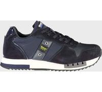 Chaussures de sport pour hommes en bleu avec détails contrastés et lacets, taille : 45 Couleur : Blu
