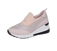 Chaussures De Sport sans Lacets pour Femmes Chaussures Orthopediques Legere sans Lacets Tennis Confortable Outdoor Marche Travail Casual Tennis Air Course Chaussette Fille Mesh