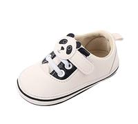 Chaussures De Sports bébé enfant en bas âge chaussures pour garçons et filles fond plat léger et confortable boucle de crochet couleur unie mignon dessin animé Panda Chaussures De (Black, 22 Toddler)