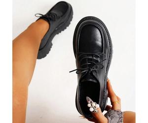 Chaussures de style gothique noir à lacets avec semelle épaisse, bout rond, talon épais de style anglais. Nouvelle collection printemps 2025, chaussures de style mode JK/Lolita pour femmes CN35,CN36,C