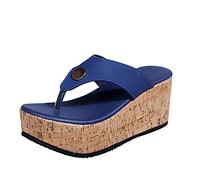 Chaussures de talon d'extérieur pour femme Chaussures respirantes décontractées Pantoufles pour femmes Chaussures léopard, bleu, 41 EU