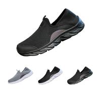 Chaussures de tennis à enfiler pour homme - Soutien de la voûte plantaire - Orthopédiques en maille respirante - Chaussures de course sur route - Baskets légères et athlétiques - Coupe large
