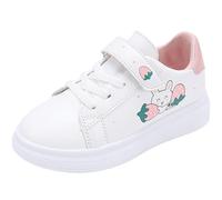 Chaussures de tennis plates à lacets pour garçons et filles - Bout large - Zone zéro chute - Chaussures de marche avec crochet et boucle, légères et antidérapantes, rose, 8.5 UK enfant