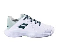 Chaussures de tennis pour enfant Babolat Propulse Jr 3 AC Wimbledon White/Dark Green EUR 39