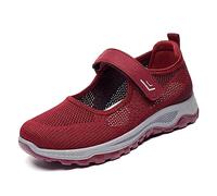 Chaussures De Tous Les Jours for Les Personnes Âgées Confortables Et Réglables Baskets De Marche Plates Et Fraîches Chaussures De Bateau Sandales for Femmes, Faciles À Enfiler Et À Enlever (Color : R