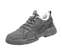 Chaussures de travail antidérapantes pour homme - Chaussures d'hiver doublées - Semelle plate - Chaussures de loisirs - Chaussures chaudes avec lacets - Chaussures de trekking élégantes - Couleur