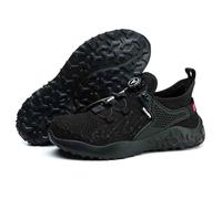 Chaussures de travail avec bouton, chaussures d'assurance accident du travail, chaussures bout en acier résistant aux chocs chaussures de sécurité pour aventure en plein air(EU 41)