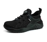 Chaussures de travail avec bouton, chaussures d'assurance accident du travail, chaussures bout en acier résistant aux chocs chaussures de sécurité pour aventures en plein air(EU 39.5)
