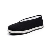 Chaussures de Travail de Chef Chaussures décontractées Anciennes de Pékin pour Hommes Chaussures Traditionnelles Chinoises de Kung-fu en Coton Noir Chaussures de Tai-chi à Enfiler
