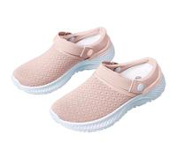 Chaussures De Travail Femme Aide Soignante Suede Chaussures pour femmes chaussures décontractées ethniques mode d'été creux respirant talon plat Fitness Femme Basket Semelle Blanche Garcon (Pink, 38)