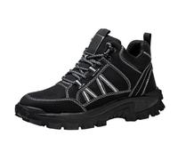 Chaussures de travail pour homme - Pour le printemps et l'hiver - Grandes tailles - Antidérapantes - Légères - Motif drapeau, Noir , 45 EU