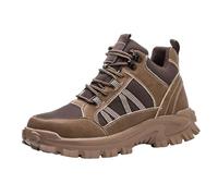 Chaussures de travail pour homme - Pour le printemps et l'hiver - Grandes tailles - Antidérapantes - Légères - Motif drapeau, marron, 47 EU