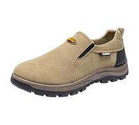 Chaussures de travail pour homme sans dentelle, baskets de randonnée, baskets en daim, chaussures d'assurance du travail, chaussures antidérapantes en cuir, baskets décontractées, résistantes à