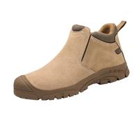 Chaussures de travail pour homme - Sans lacets - Chaussures de sécurité mi-hautes - Résistantes à l'usure - Antidérapantes - Chaussures de fitness imperméables - Chaussures de sport, Kaki 01, 38 EU