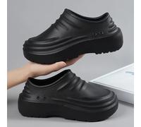 Chaussures de travail pour hommes, en EVA, à semelle épaisse, à bout fermé, imperméables, résistantes à l'huile, antidérapantes, à enfiler, pour la cuisine, le jardinage vert