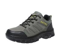 Chaussures de trekking pour homme - Chaussures décontractées à lacets en maille respirante - Baskets robustes pour tous les jours, Vert, 41 EU