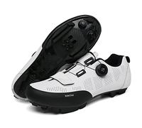 Chaussures de VéLo de Route Pour Hommes Chaussures de Cyclisme Pour Femmes Crampons Pour Chaussures de Vtt En Plein Air/VéLo de Rotation IntéRieur Chaussures de VéLo D'Exercice montagne Blanche 40