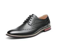Chaussures de Ville Homme à Lacets en Daim Oxfords Chaussure Costume Entreprise Officiel Classique pour Travail Noir Prince-3 Taille 41