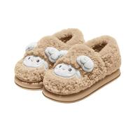 Chaussures de VTT pour femme - Imperméables - Mignon et d'hiver - Avec semelle plate - Douces, chaudes et confortables - Couleur unie - Chaussures de pluie pour femme, beige, 38 EU