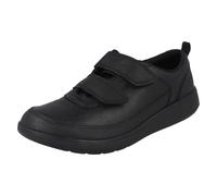 Chaussures D'École Garçon Clarks Hook & Loop Noires En Cuir, Pointure UK Various