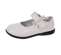 Chaussures d'école pour enfants - Jolies chaussures de cour vernies à semelle souple - Sandales décontractées pour enfants - Chaussures en polyuréthane verni pour enfants, blanc, 36 EU