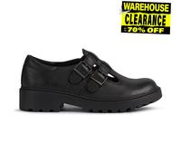 Chaussures D'École Pour Filles Geox Casey Kids BTS Avec Boucle En Cuir Noir