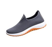Chaussures décontractées à enfiler pour homme - Chaussures de marche en maille respirante - Légères - Chaussures d'été à fond souple - Chaussures d'entraînement en toile confortables - Couleur unie