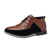 Chaussures décontractées à lacets pour homme - Deux tons - En cuir synthétique - Pour la marche quotidienne - Élégantes et légères, marron, 40 2/3 EU