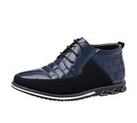 Chaussures décontractées à lacets pour homme - Deux tons - En cuir synthétique - Pour la marche quotidienne - Élégantes et légères, bleu, 38 2/3 EU