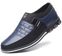 Chaussures Décontractées Cuir pour Hommes Mocassins et Loafers de Conduite Mode Slip-on Oxford Habillées Affaires Mocassin Confort Marche Bureau Extérieur(Bleu,42 EU