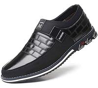 Chaussures Décontractées Cuir pour Hommes Mocassins et Loafers de Conduite Mode Slip-on Oxford Habillées Affaires Mocassin Confort Marche Bureau Extérieur(Noir,50 EU