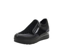 Chaussures décontractées en daim avec talon en caoutchouc - 222959 pour femme, Noir , 39 EU