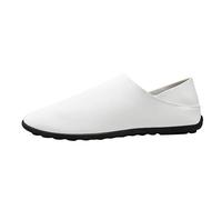 Chaussures décontractées minimalistes à enfiler pour homme, mocassins en cuir synthétique souple avec semelle antidérapante flexible, design léger dos nu, semelle intérieure rembourrée, style simple