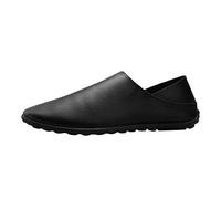 Chaussures décontractées minimalistes à enfiler pour homme, mocassins en cuir synthétique souple avec semelle antidérapante flexible, design léger dos nu, semelle intérieure rembourrée, style simple