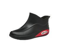 Chaussures Décontractées Noires pour Hommes avec Soutien De Voûte Plantaire Men's Rain Boots Water Shoes Top Rubber Shoes Casual Fashion Outdoor Work Fishing Car Wash Kitchen Non Slip (Black, 41)