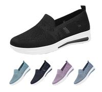 Chaussures décontractées pour femme - En maille respirante - Semelle souple - Confortables - Légères et antidérapantes - Chaussures de marche à enfiler, Noir , 38.5 EU