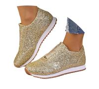 Chaussures décontractées pour Femmes à Enfiler avec éclats Scintillants élégantes offrant Un tempérament raffiné et Un Confort Optimal pour Toutes Vos Occasions Quotidiennes (Gold, 37)