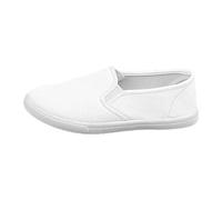 Chaussures décontractées pour Femmes, Baskets Plates à Lacets, Confortables et Tendance, Unisexes, en Toile, à Porter au Quotidien avec Un Jean ou Un Pantalon décontracté. (White, 45)