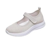 Chaussures décontractées pour Femmes en Tissu Respirant Grande Taille avec Semelle Souple de qualité Export (Beige, 36)