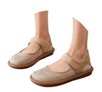 Chaussures décontractées pour femmes, respirantes, rétro, à enfiler, pour tous les jours, vacances, plage, marche, sandales d'été confortables avec fermeture auto-agrippante Talons Taille (Khaki, 38)