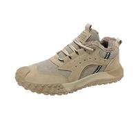 Chaussures décontractées pour homme Printemps et Automne Hiver Fermeture Bout Bout Plus Velours Chaud Vêtements de Travail Course Alpinisme Randonnée Bottes de Sport pour Homme Fermeture Éclair, kaki
