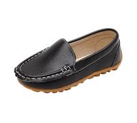 Chaussures décontractées pour hommes et femmes, printemps, été et automne, chaussures décontractées pour enfants, toutes petites, en cuir, pour la rentrée scolaire, chaussures (Black, 29 Little Child)