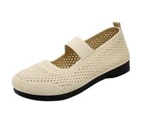 Chaussures décontractées Respirantes et antidérapantes pour Femmes, Semelle Souple Peu Profonde, orthopédique tissée Volante, Printemps été et Automne Bottes Talons Cheville (L2-Beige, 39)