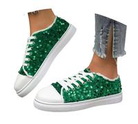 Chaussures décontractées Tendance à Paillettes, Plates Basses à Lacets, Confortables pour la Marche Quotidien Respire avec Toi à Chaque Enjambée