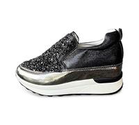 Chaussures décontractées tendance pour femmes à porter au quotidien Design élégant avec une paire parfaite pour les jeans en denim Chaussures à talons hauts élégantes et Bottine Cuir Noir (Black, 41)